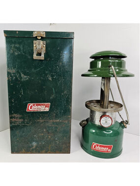 Vintage Coleman 335 Lantern 7-74 w/ Metal Travel Case Untested For Parts